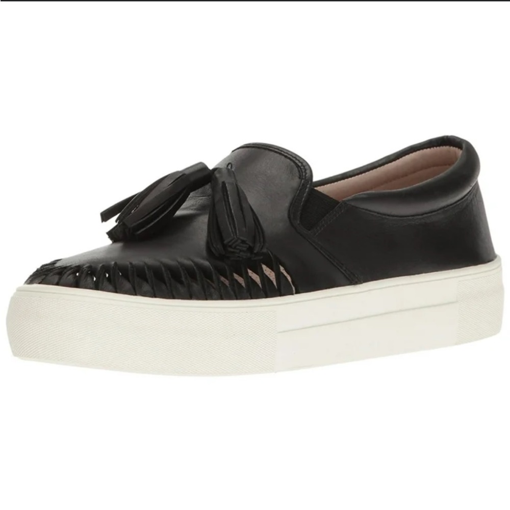 Firth Leather Mocassin Black Slip-On‎ Sneakers with Tassels